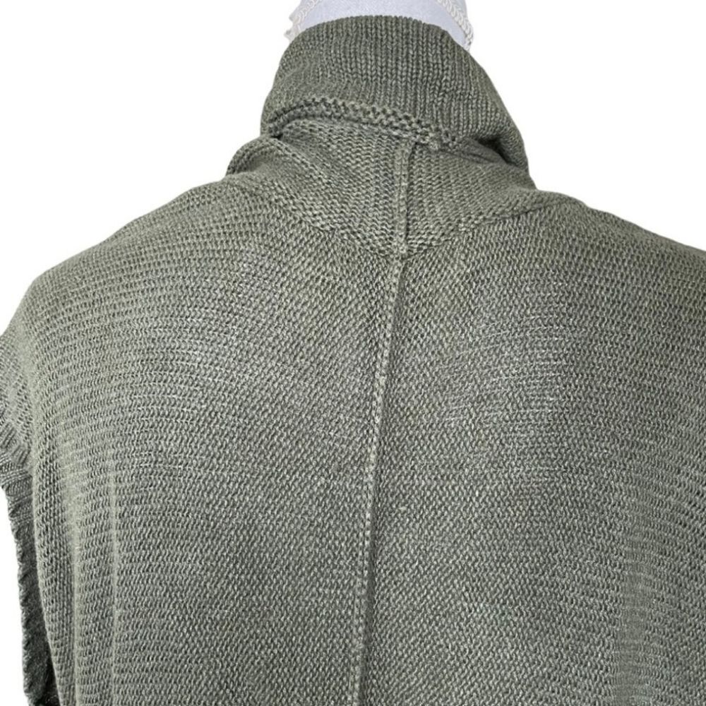 Eddie Bauer L Olive Green Knitted Pockets Shrtslvs Women’s Opened Cardigan Vest - Picture 11 of 12